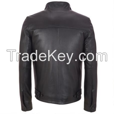 black heavy leather motorcycle jacket men