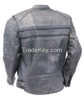 New Mens Leather Jacket Slim Fit Biker Motorcycle Jacket