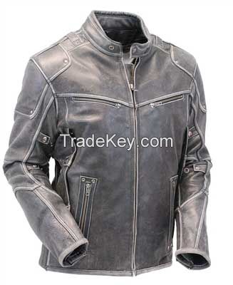 Men leather motorcycle jacket