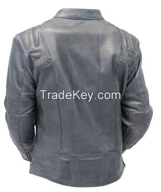 Latest factory design motorcycle pu mens leather jacket