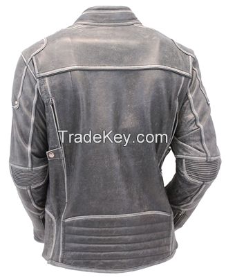 Men leather motorcycle jacket