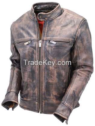 European fashion motorcycle leather jacket faux leather jacket men