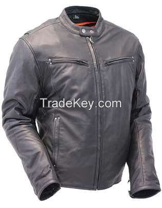 Custom logo screen printing winter jacket man leather motorcycle jacket