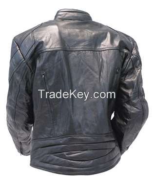 Mens Black Real 100% Genuine Leather Brando Motorcycle Biker Classic