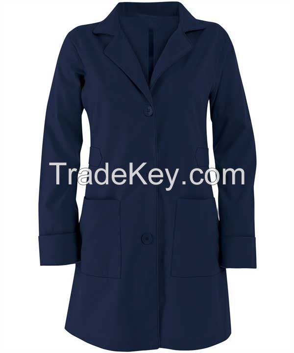 medical latest design black lab coat wholesale