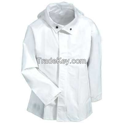 white long rain jacket