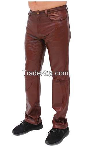 Black Men's Genuine Leather Motorcycle Chaps