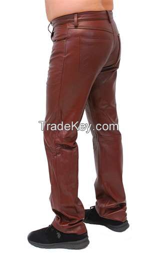 Black Men's Genuine Leather Motorcycle Chaps