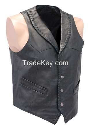 motorcycle leather vest