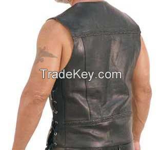 motorcycle riding vest leather