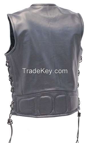 tan leather vest