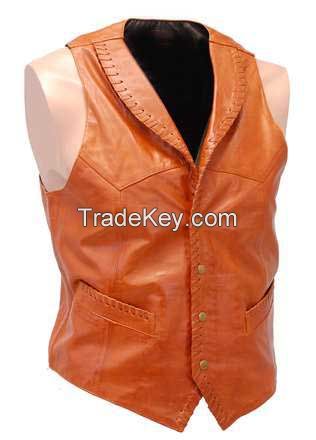 leather jacket vest