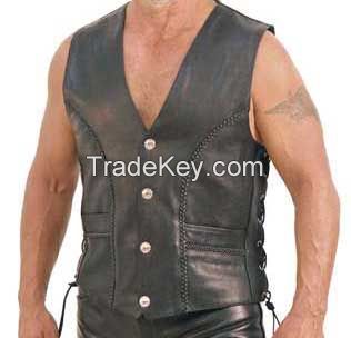 motorcycle riding vest leather
