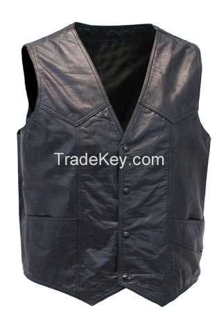 leather womens biker vest
