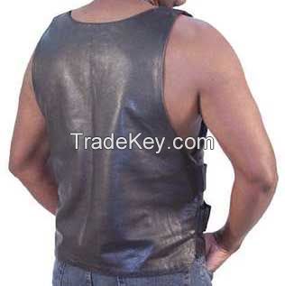 leather biker vest