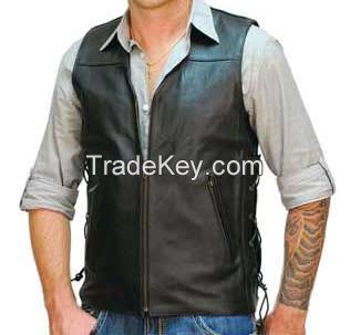 leather bomber vest