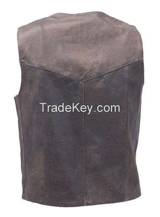 distressed leather vest