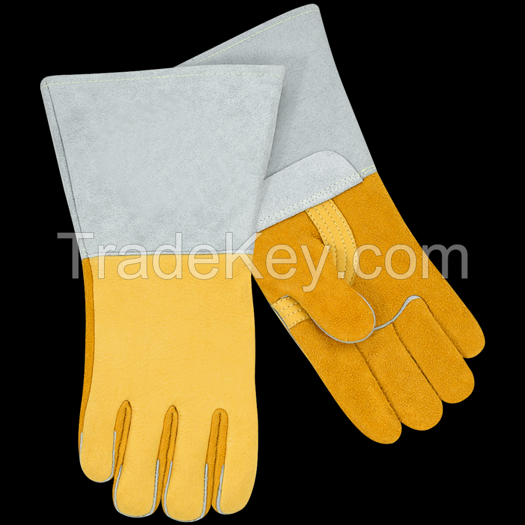 Comfort-lined Cowhide High-Quality Stick Welding Gloves