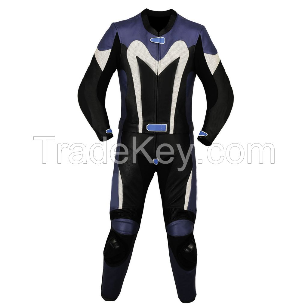 Motorcycle Motorbike Racing Biker Real Leather 2pc suit