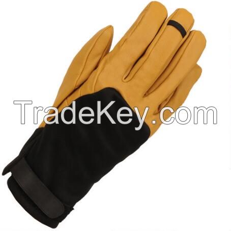 black leather gloves