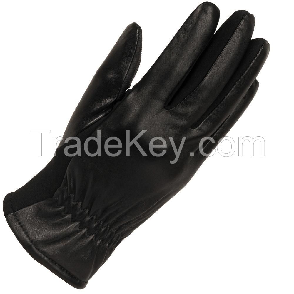 navy leather gloves