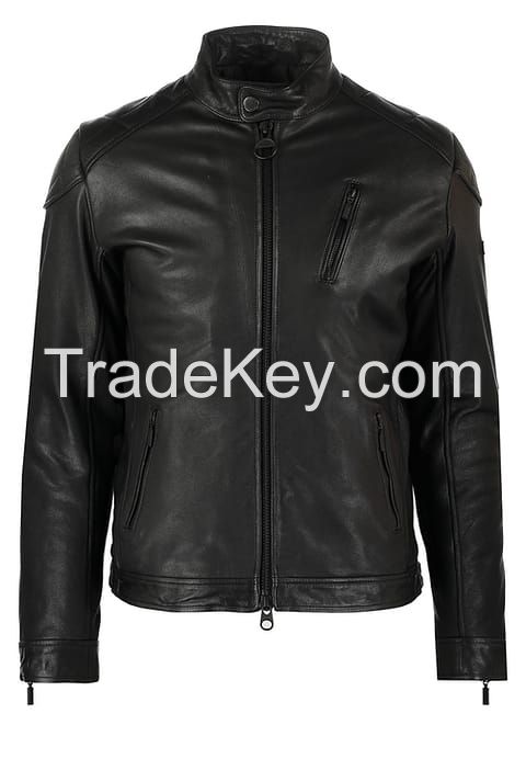 black leather blazer jacket