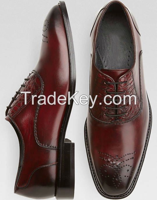  2018 new fashion crocodile genuine leather men's dress shoes