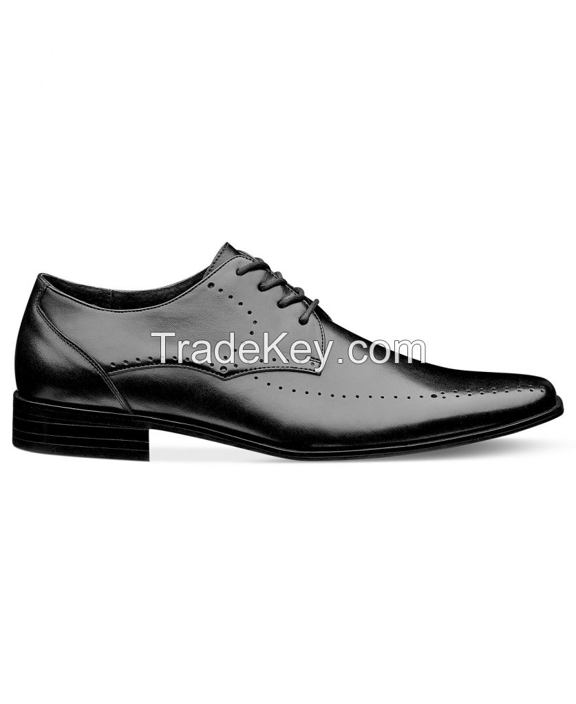 Latest Classic Pure  black Leather Dress Shoes