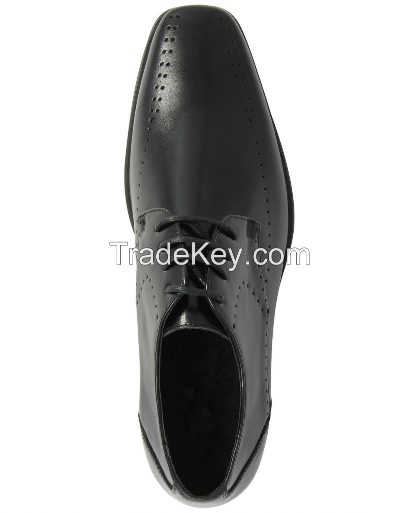 Latest Classic Pure  black Leather Dress Shoes