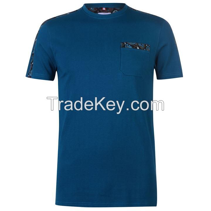  Custom logo Knitted slim fit men's plain t-shirt