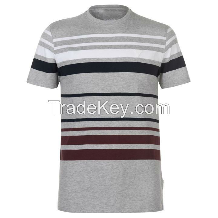  Custom logo Knitted slim fit men's plain t-shirt