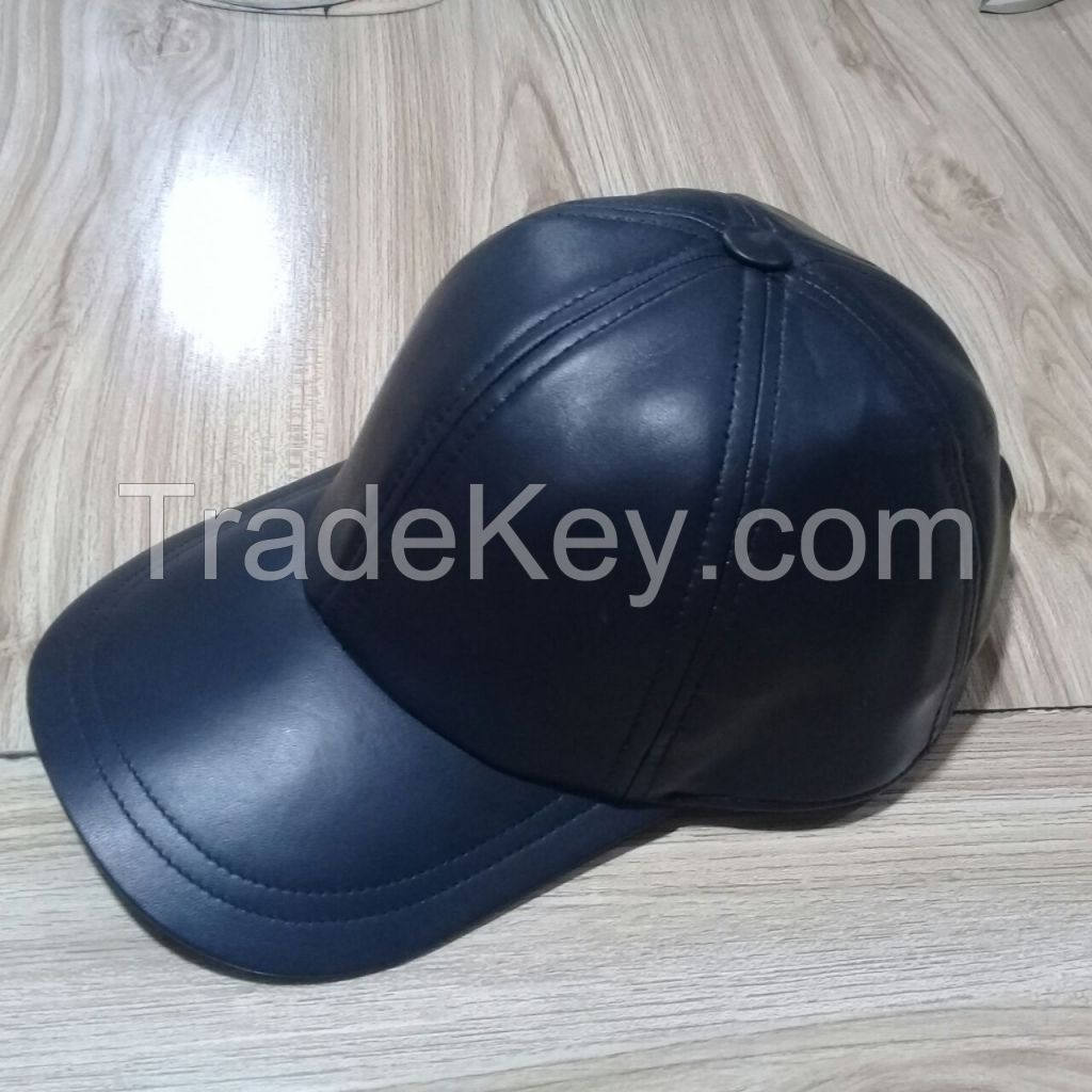 Fashion Leather PU Cheap Brimless Baseball cap hats