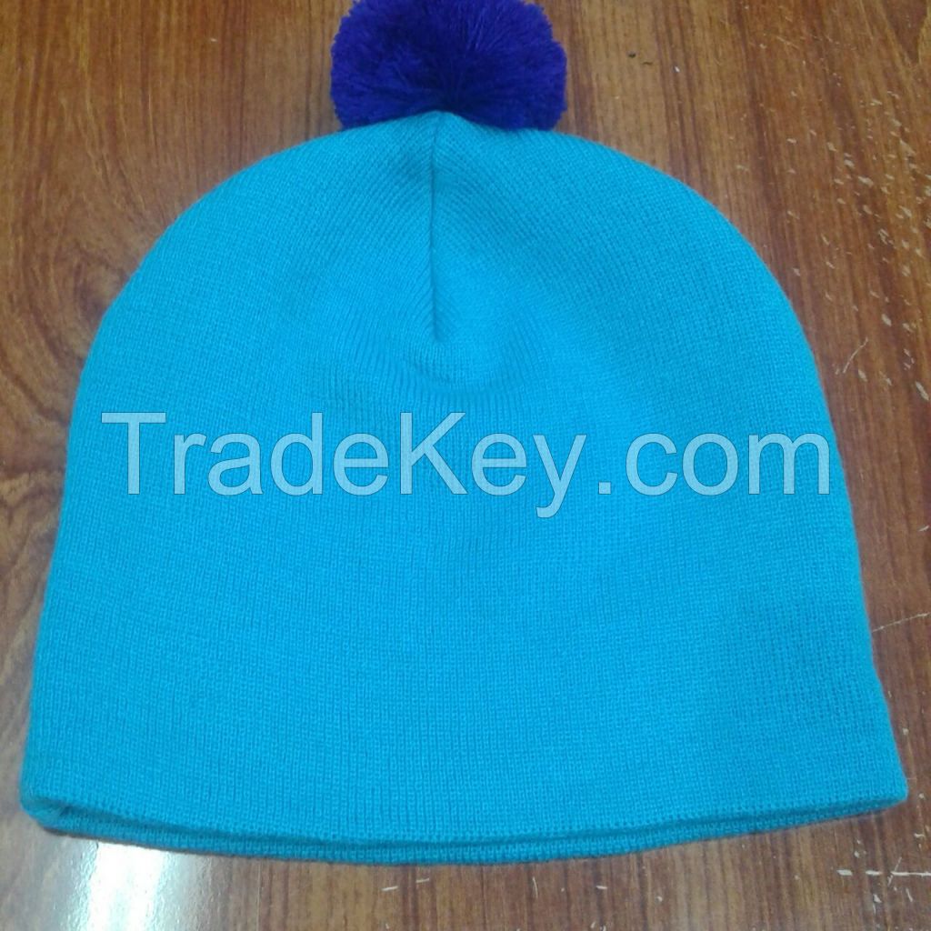 Custom Patch Cap Hat Long Acrylic Beanie Knit Winter Hat