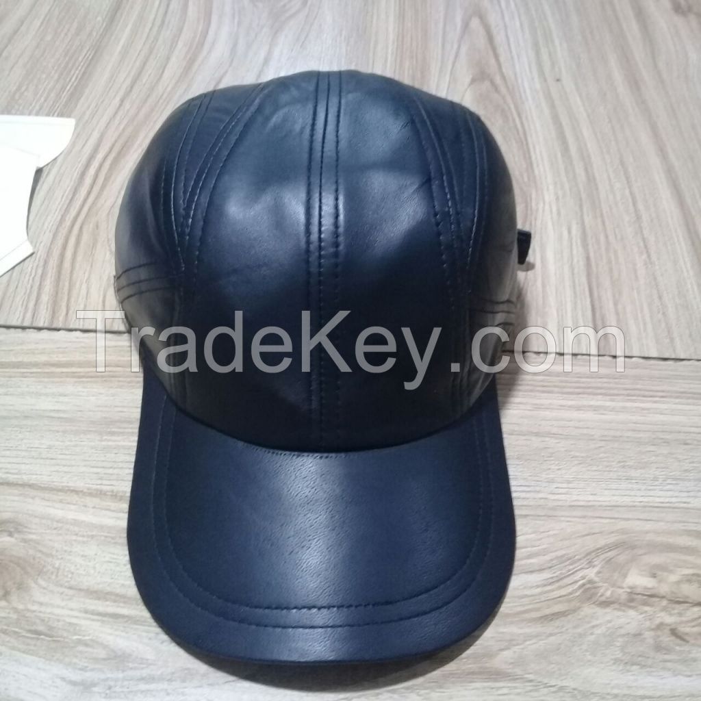 Fashion Leather PU Cheap Brimless Baseball cap hats