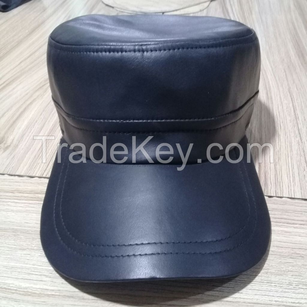 Fashion Leather PU Cheap Brimless Baseball cap hats