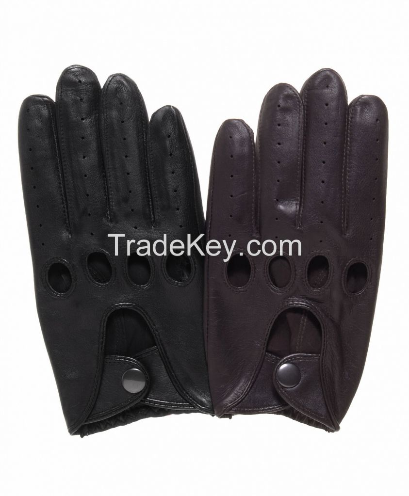 2018 black  driving leather gloves