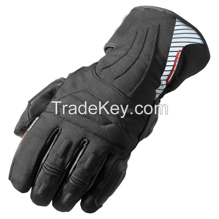 2018 black leather gloves moterbike