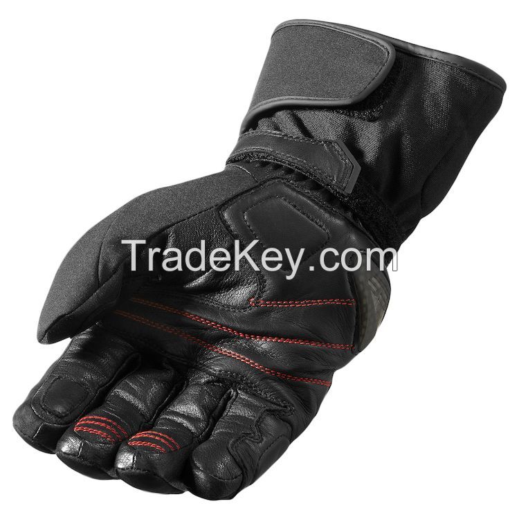 2018 black leather gloves moterbike