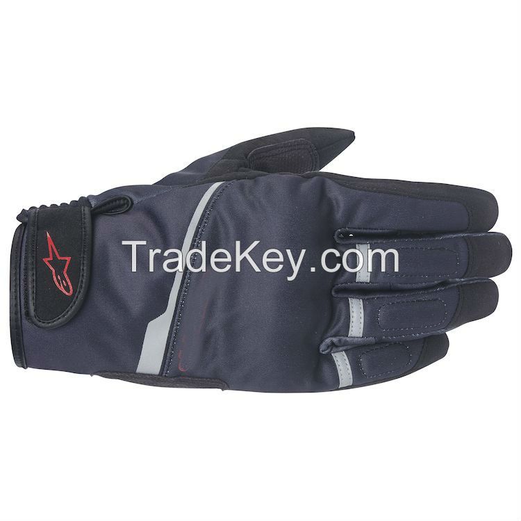 2018  blue leather bike gloves