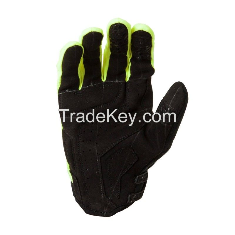 green and black   leather cycling gloves