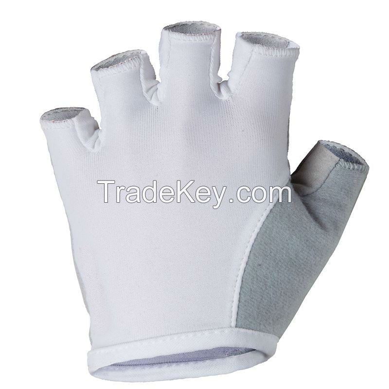 white  leather cycling gloves