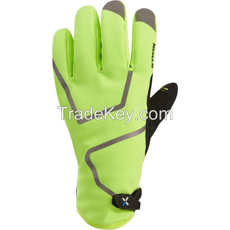 haf black and green   leather cycling gloves