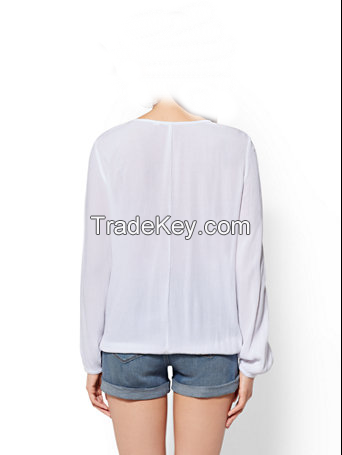 2018 new white  chek    design    blouses and top