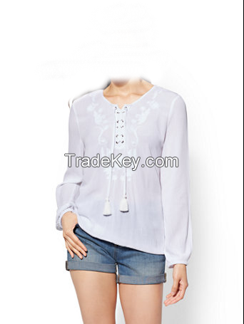 2018 new white  chek    design    blouses and top
