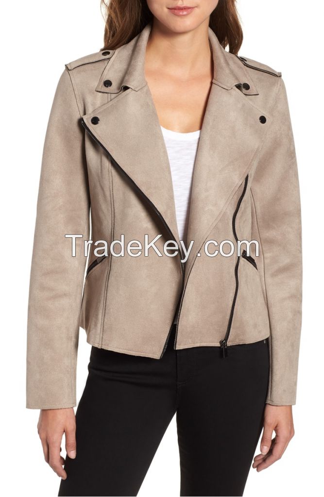 casual  women  leather jacket 