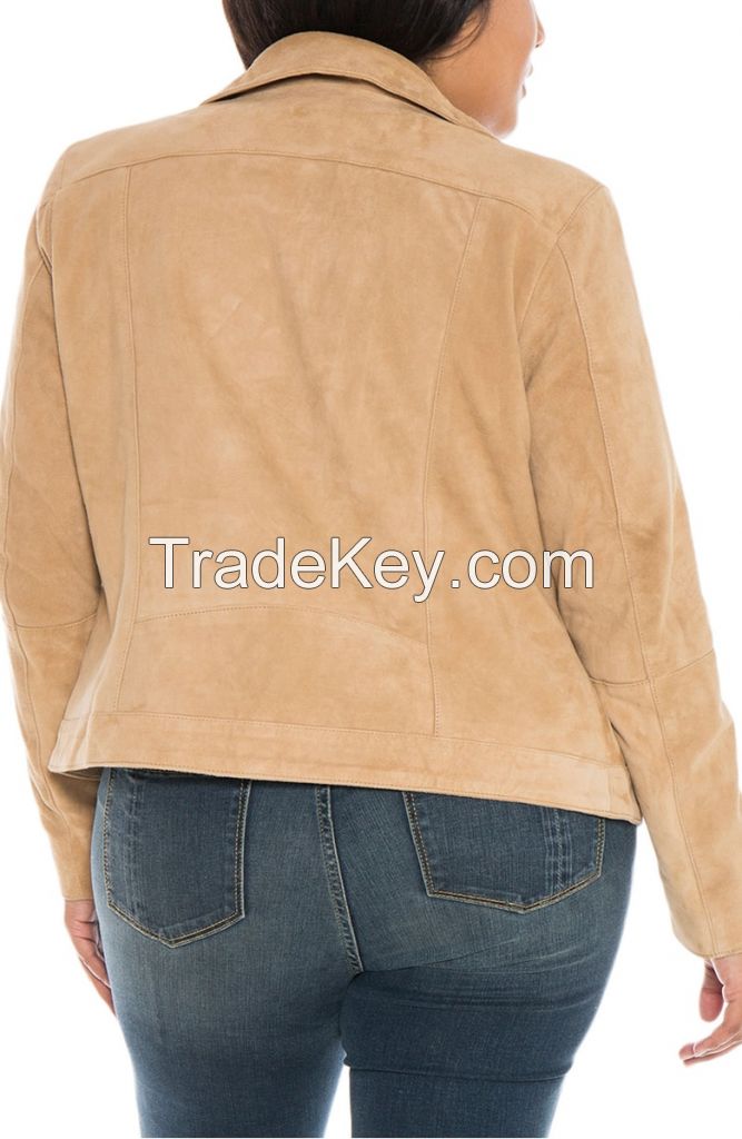 notch-collar  women  leather jacket