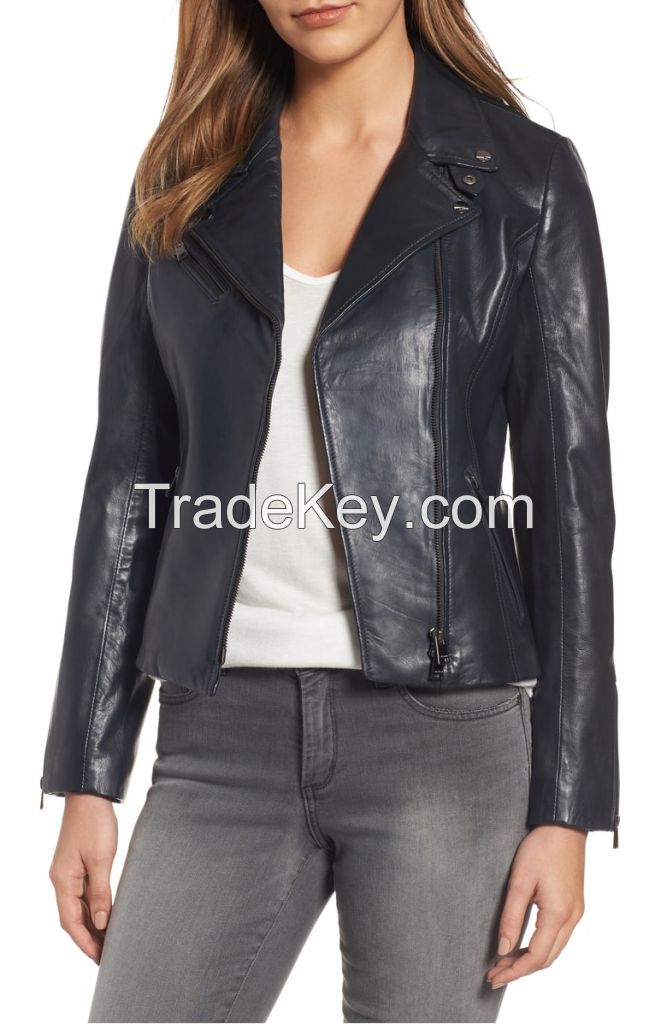 decent  black   women  leather jacket