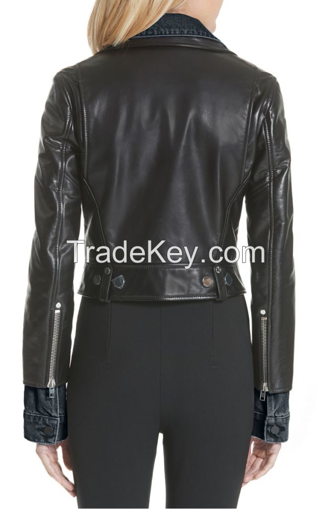 black leather  jacket
