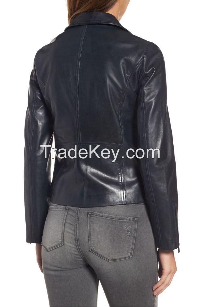 decent  black   women  leather jacket