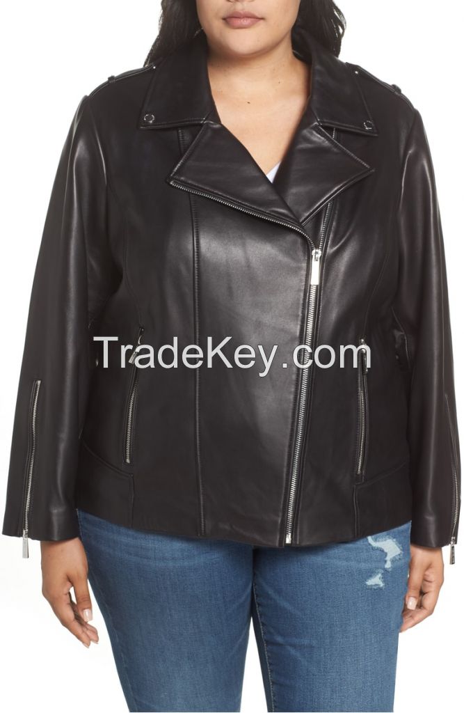 black shine  leather jacket